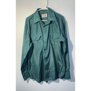 GIBSON TRADING CO. Men's Metallic Thread Pearl Snap Western Shirt Cowboy Size LT